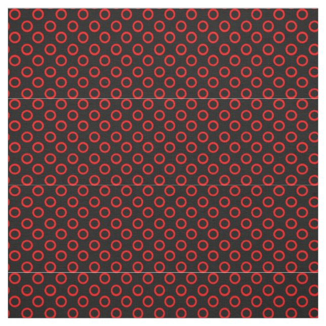 Red Circles w/Black Fabric (Swatch)