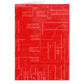 Red Circuit Board Cyber Industrial EBM Techno Cards
