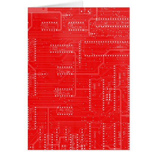 Red Circuit Board Cyber Industrial EBM Techno Cards (Front)
