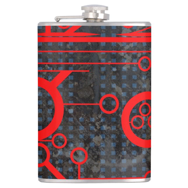 Red Circuit Flask (Front)