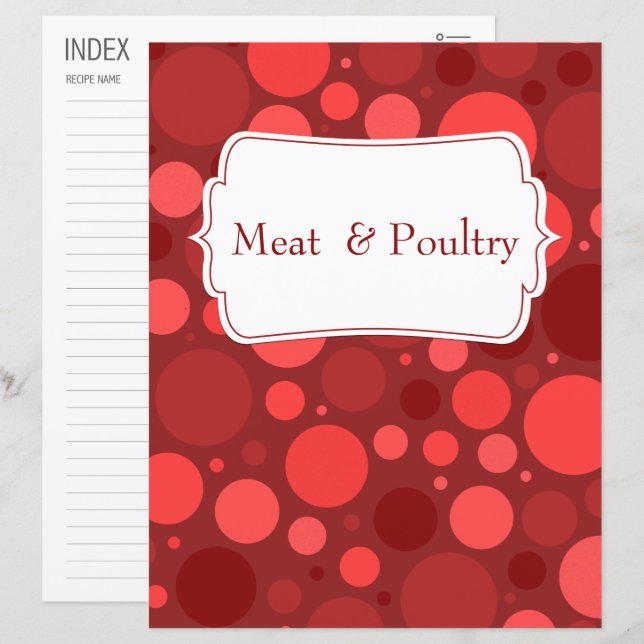 Red Circular Pattern Recipe Category/Index (Front/Back)