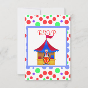 RED CIRCUS BIRTHDAY PARTY RSVP CARD