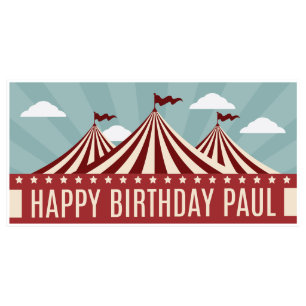 Red Circus Tent Birthday Banner Party Decor