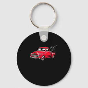 Red Ckup Truck Christmas Tree Vintage Christmas Me Keychain