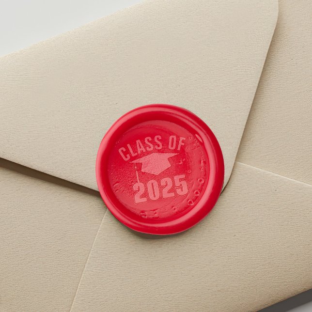 Red Class of 2025 Graduation Party Wax Seal Stamp (Creator Uploaded)