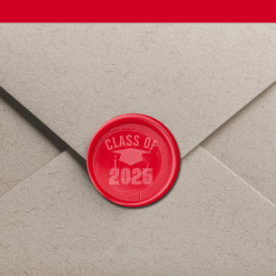 Red Class of 2025 Graduation Party Wax Seal Sticker