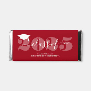 Red "Class of 2025" Personalized Graduation Hershey Bar Favors