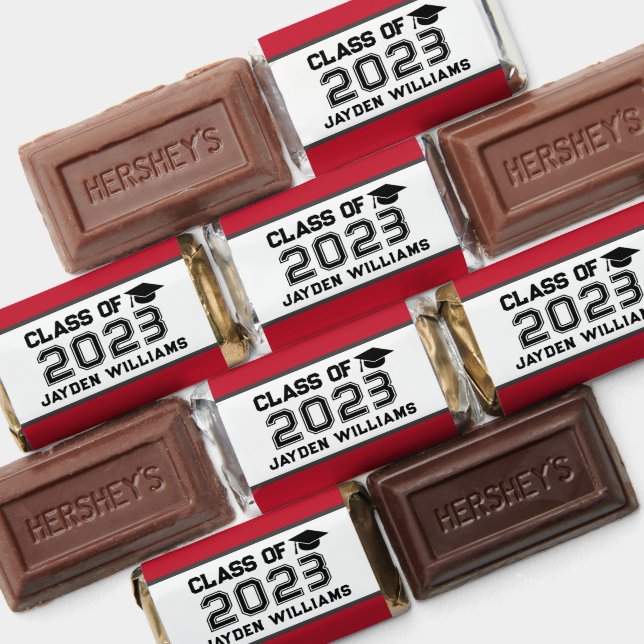 Red Class of 2026 Custom Name Boy Graduation Party Hershey's Miniatures (Assorted)