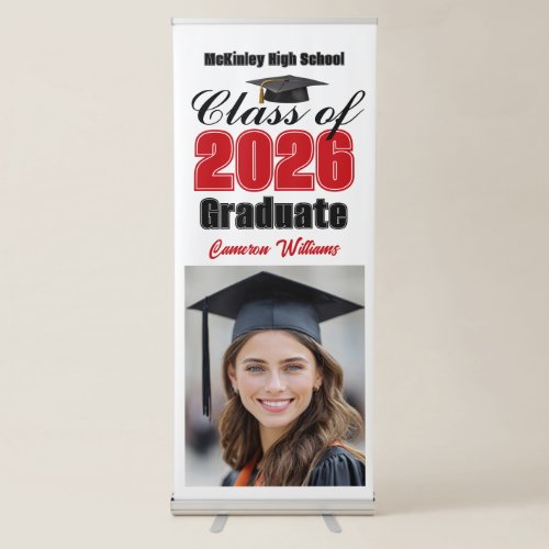 Red Class of 2026 Graduate Photo Graduation
