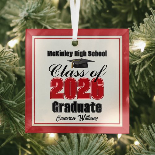 Red Class of 2026 Graduation Custom Christmas