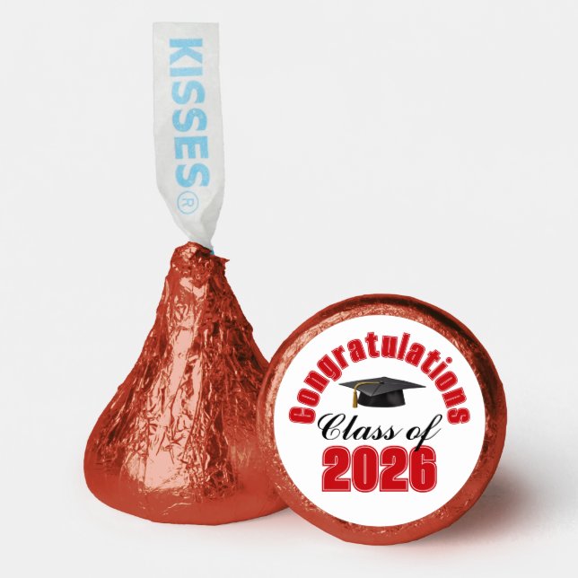Red Class of 2026 Graduation Party Hershey®'s Kisses® (Front)