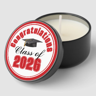 Red Class of 2026 Graduation Party Mini Candle Favors