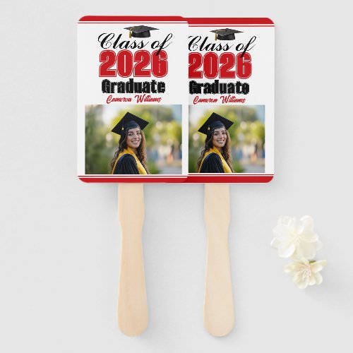 Red Class of 2026 Photo Custom Graduation Photo