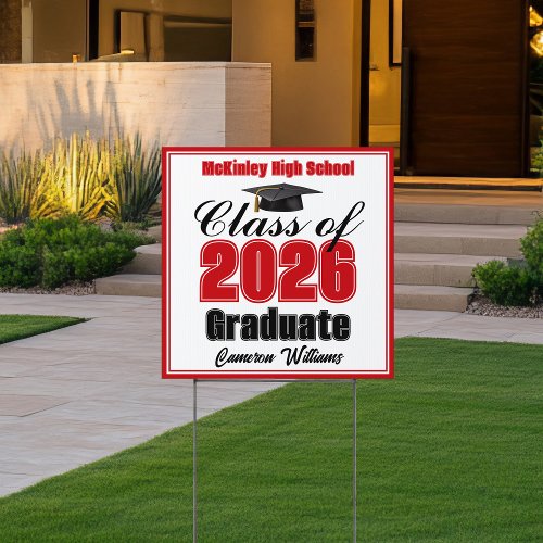 Red Class of 2026 Small Graduation Yard