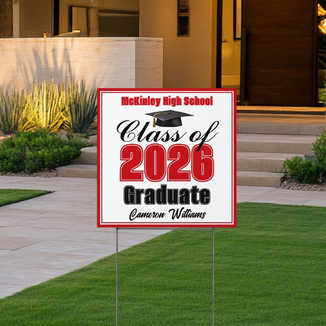 Red Class of 2026 Small Graduation Yard Sign (Creator Uploaded)