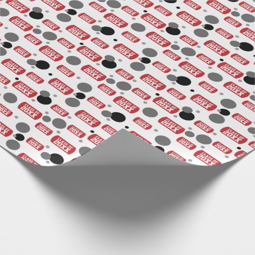 Red Class Of Dog Tag and Dots Pattern Wrapping Paper