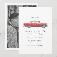 Red Classic Antique Car Male Photo Birthday
