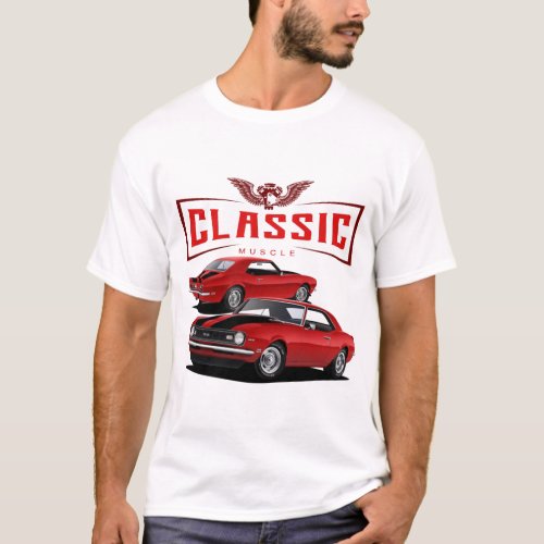 Red Classic Camaro T_Shirt