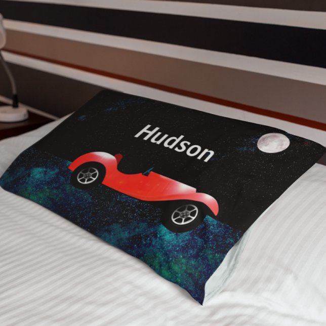 Red Classic Car Boys Room Decor Pillow Case (Creator Uploaded)