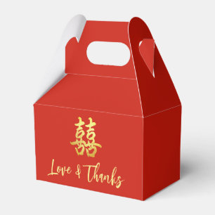 Red classic Chinese wedding love and thanks Favor Boxes