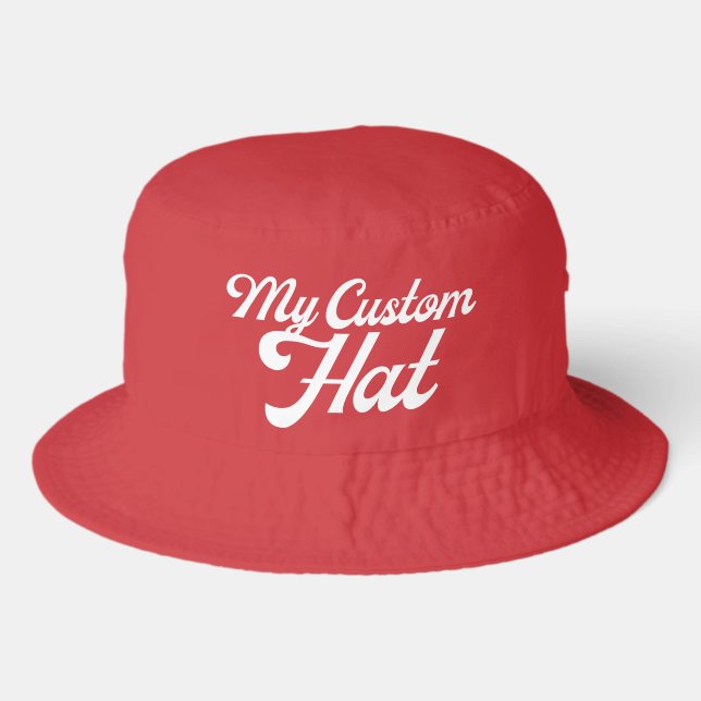 RED Classic Custom Bucket Hat Blank Template (Front)