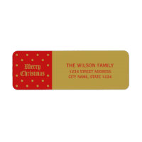Red Classic Decorative Merry Christmas Address Label