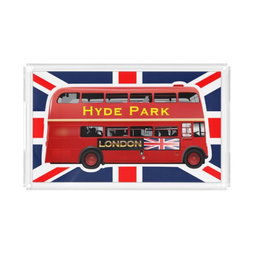Red Classic Double Deck Bus Acrylic Tray