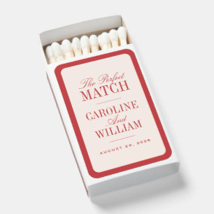 Red Classic Elegant Wedding Favor Matchboxes