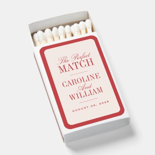Red Classic Elegant Wedding Favor Matchboxes