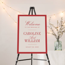 Red Classic Elegant Wedding Welcome