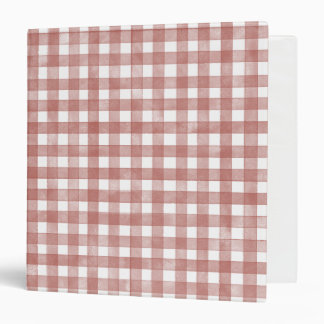 Red Classic Gingham 3 Ring Binder