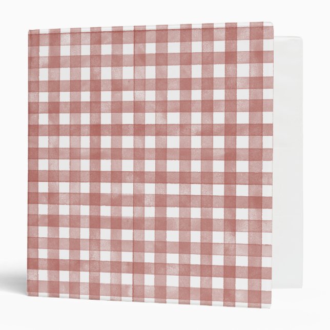 Red Classic Gingham 3 Ring Binder (Front/Inside)