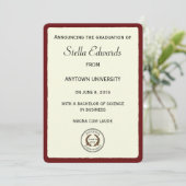 Red Classic Graduation Announcement Round Corners (Standing Front)