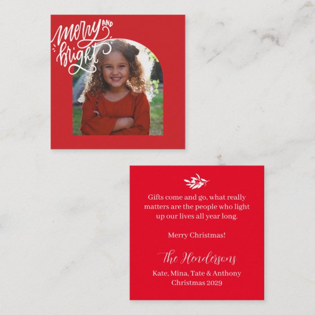 RED Classic Merry Christmas BUDGET Note Card (Front/Back)