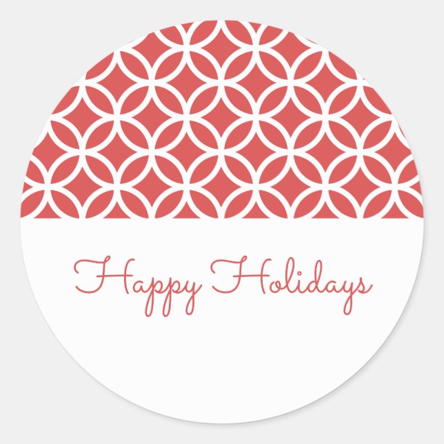 Red Classy Diamond Holiday Stickers (Front)