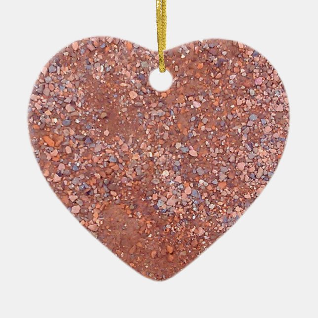 Red Clay Court, Gravel, Shale Stone Brick, Tennis Ceramic Ornament (Front)