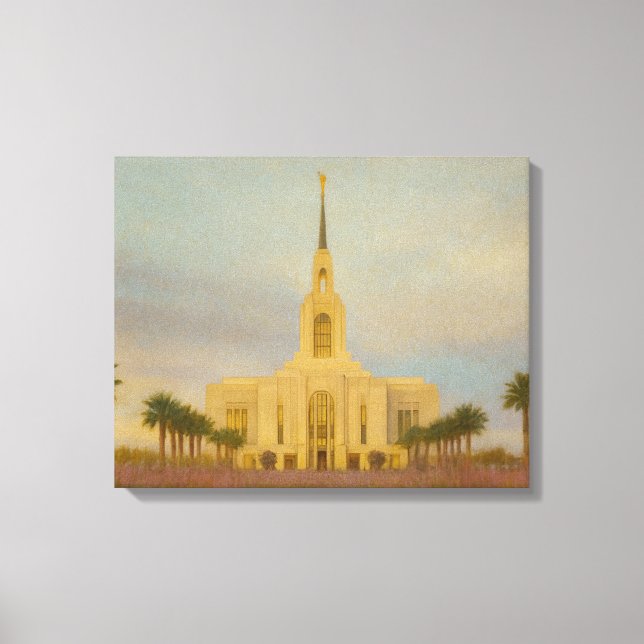 Red Cliffs Utah Temple Painting™ LDS Art Canvas Print (Front)