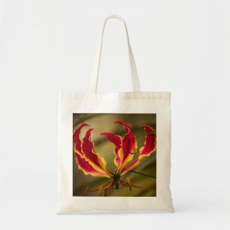 Red climbing Fire lily Tote Bag