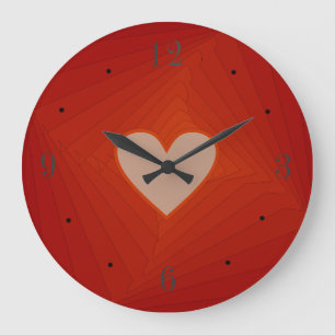 Red Clock with Love Heart Centre>Valentines Gifts