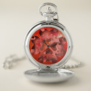 red clockwork watch