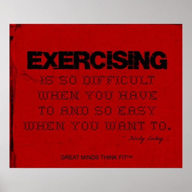 Red Cloth Black Thread Fitness Exercising Poster (Front)