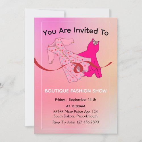 red Clothing Store invitation