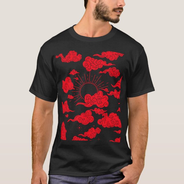 red cloud and sun t-shirt for adult men and women (Front)
