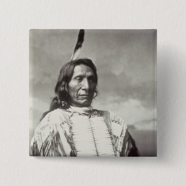 Red Cloud Chief (1822-1909) 1880 (b/w photo) Button (Front)