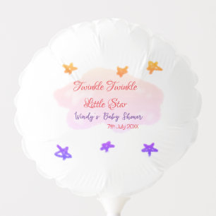 Red clouds twinkle Twinkle Little Star baby shower Balloon