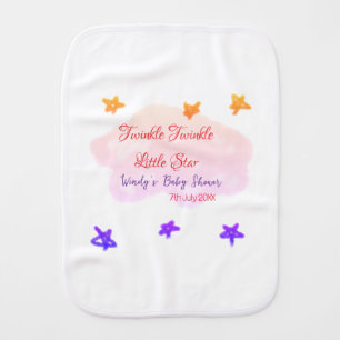 Red clouds twinkle Twinkle Little Star baby shower Burp Cloth