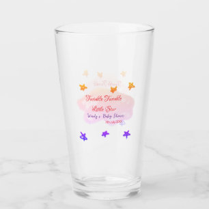 Red clouds twinkle Twinkle Little Star baby shower Glass