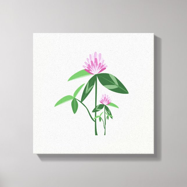 Red Clover Art Canvas Print (Front)