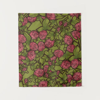 Red Clover Flower Spring Pattern Tapestry