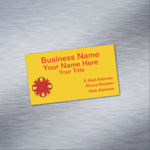 Red Clover Ribbon by Kenneth Yoncich Magnetic Business Card